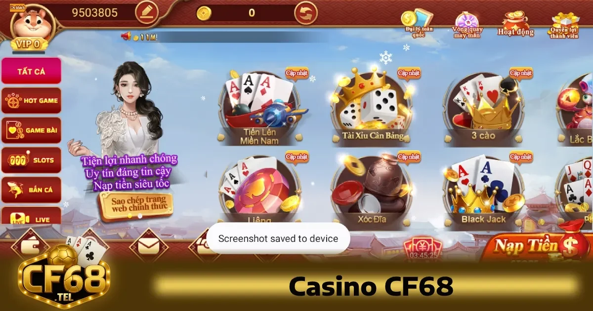 Casino CF68 còn liên tục cập nhật các trò chơi mới, theo sát xu hướng quốc tế.